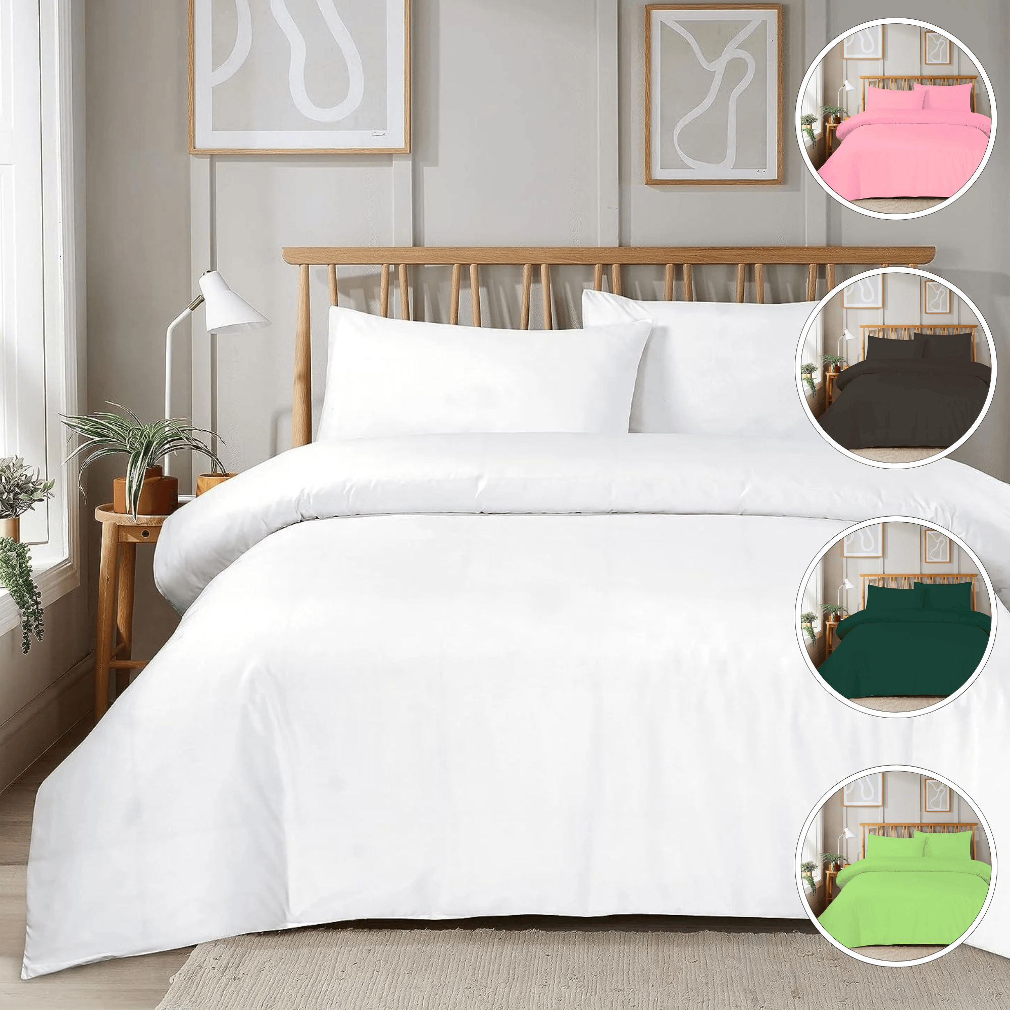 Plain Dye Luxurious Super Soft Duvet Set with Zipper Closure Easy Care Bed Linen in Various Sizes and Colours