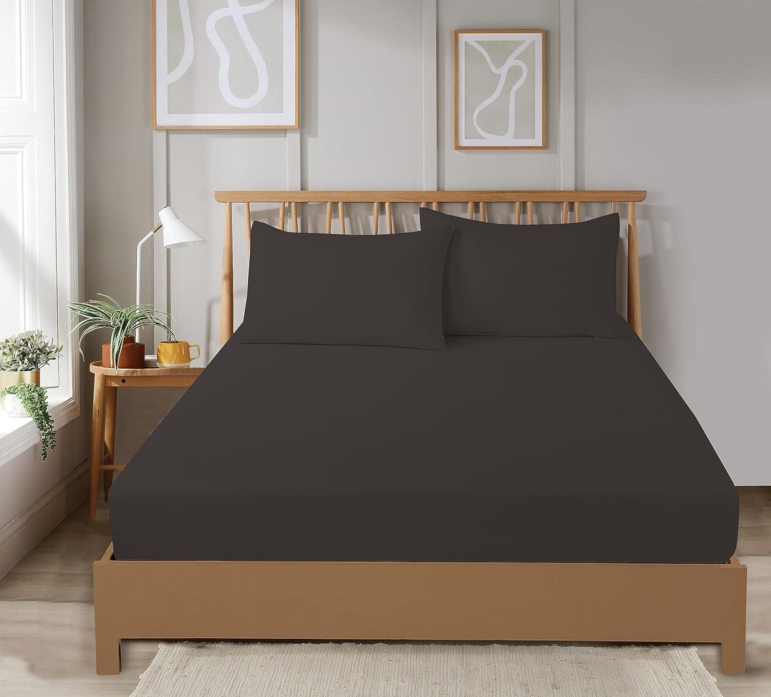 Plain Dye Luxurious Super Soft Fitted Sheets Easy Care Bed Linen Sets Multiple Colours Single Double King 3/4 Sizes