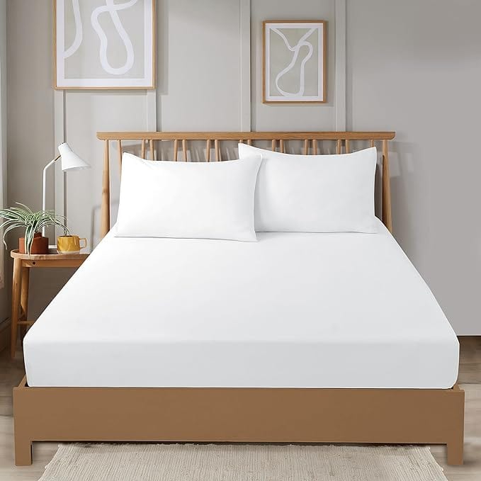 Plain Dye Luxurious Super Soft Fitted Sheets Easy Care Bed Linen Sets Multiple Colours Single Double King 3/4 Sizes