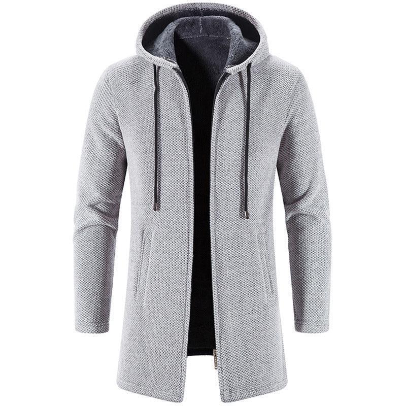 Plus Fleece Hooded Winter Cardigan Men Jacket