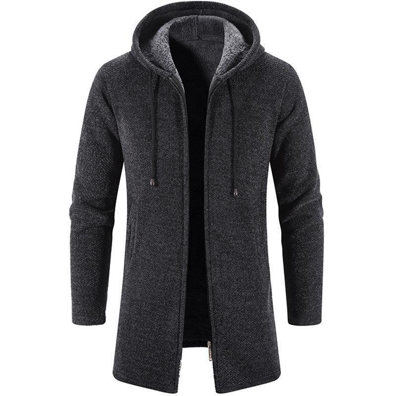 Plus Fleece Hooded Winter Cardigan Men Jacket