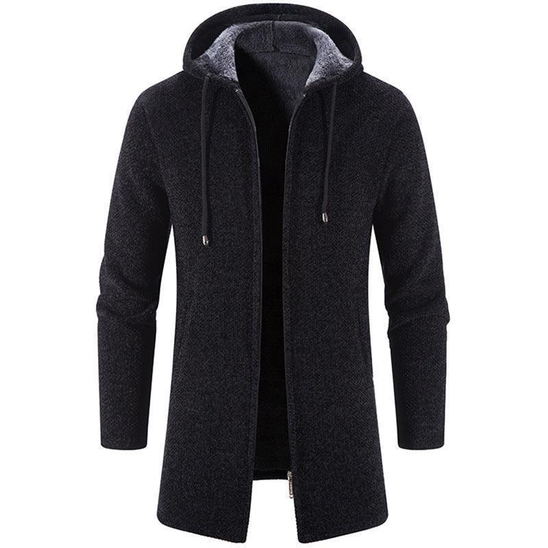 Plus Fleece Hooded Winter Cardigan Men Jacket