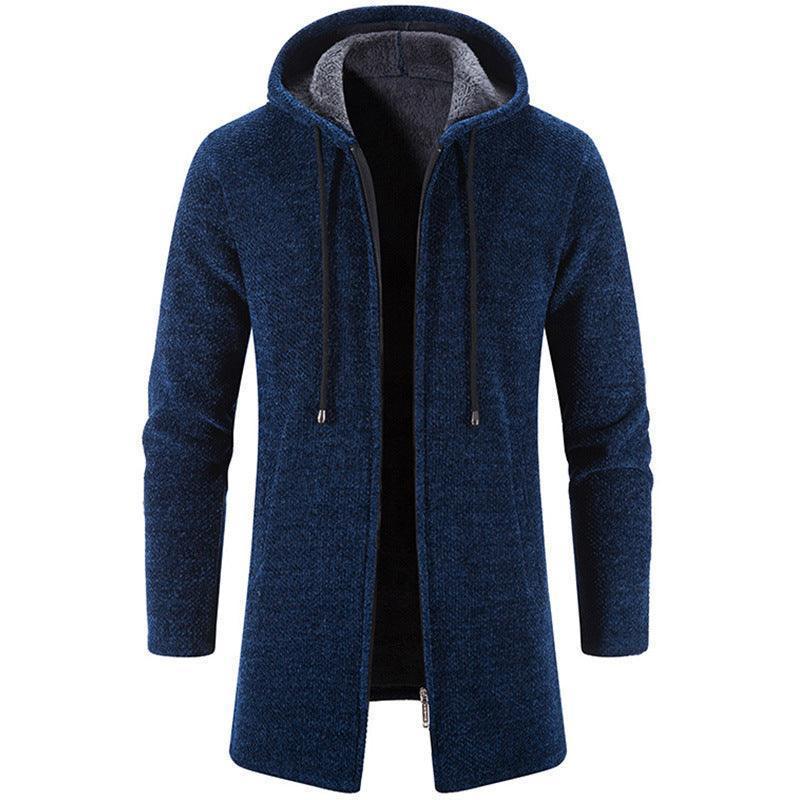 Plus Fleece Hooded Winter Cardigan Men Jacket