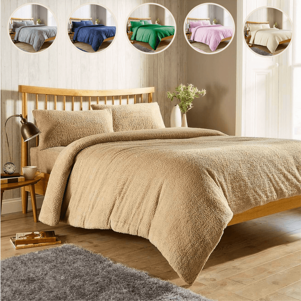 Teddy Fleece Duvet Cover Set for Winter Nights Plush Super Soft Ultimate Comfort in Single Double King Super King Fluffy Bedding