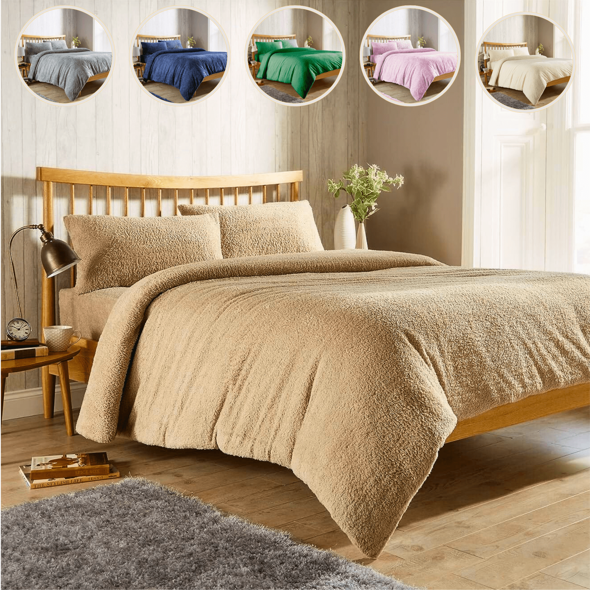 Teddy Fleece Duvet Cover Set for Winter Nights Plush Super Soft Ultimate Comfort in Single Double King Super King Fluffy Bedding