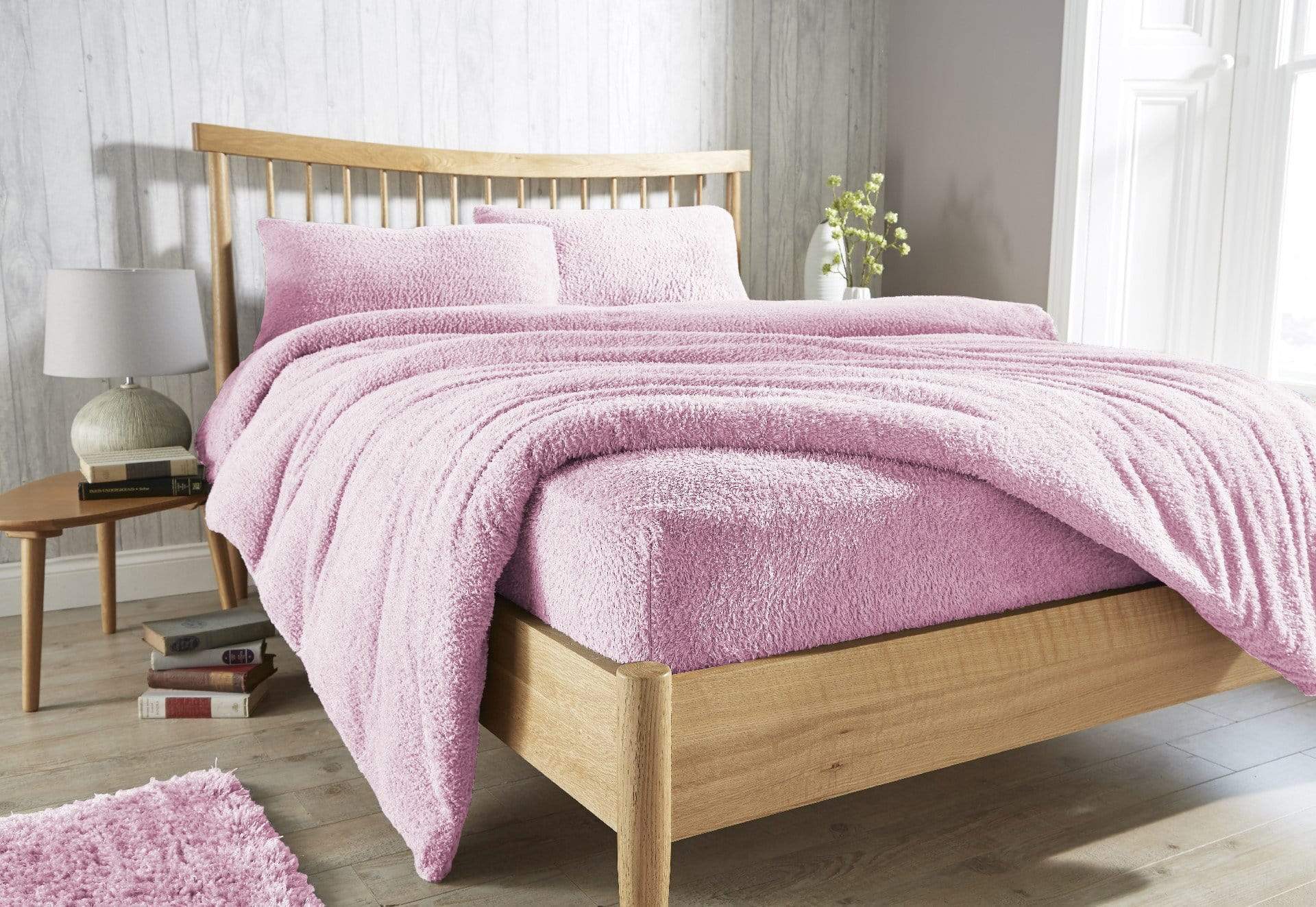 Teddy Fleece Extra Deep Fitted Sheet Plush Super Soft Warm Bedding for Winter Snug Fit Elastic Edges Multiple Sizes Stylish Colours Fluffy Bedding