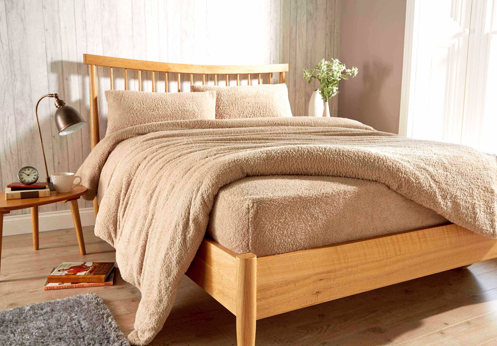 Teddy Fleece Extra Deep Fitted Sheet Plush Super Soft Warm Bedding for Winter Snug Fit Elastic Edges Multiple Sizes Stylish Colours Fluffy Bedding
