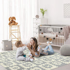 Grey alphabet and numbers foam play mat made of interlocking EVA tiles