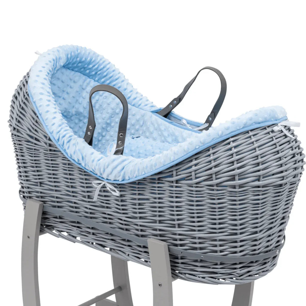 Pod Blue Dimple Moses Basket Bedding Set - Bobobiy