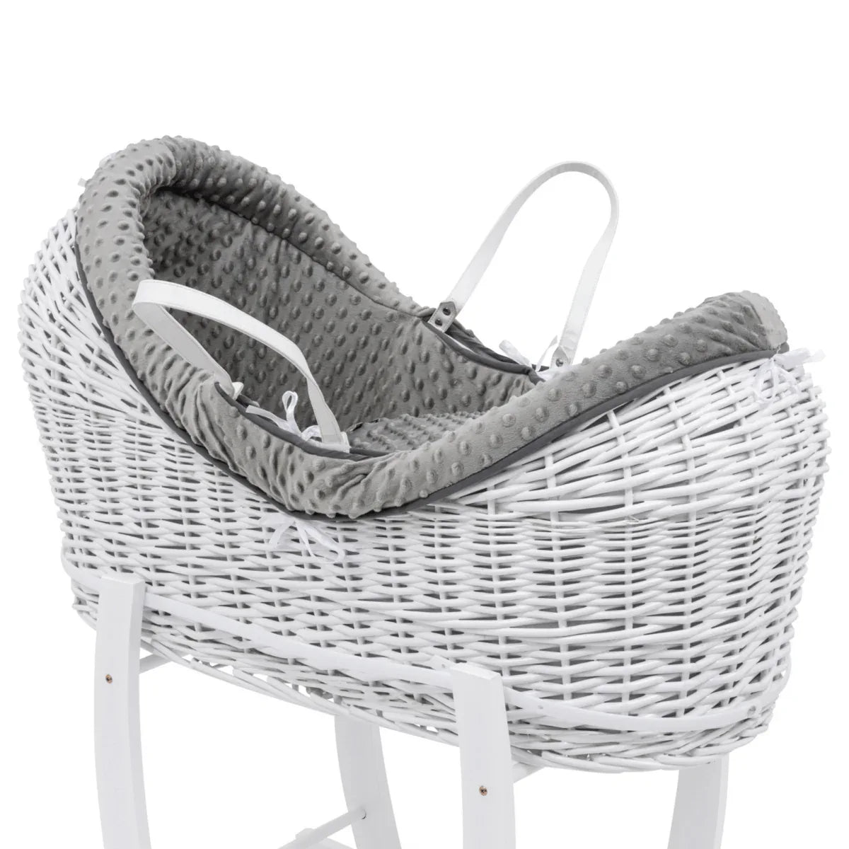 Pod Grey Dimple Moses Basket Bedding Set - Bobobiy