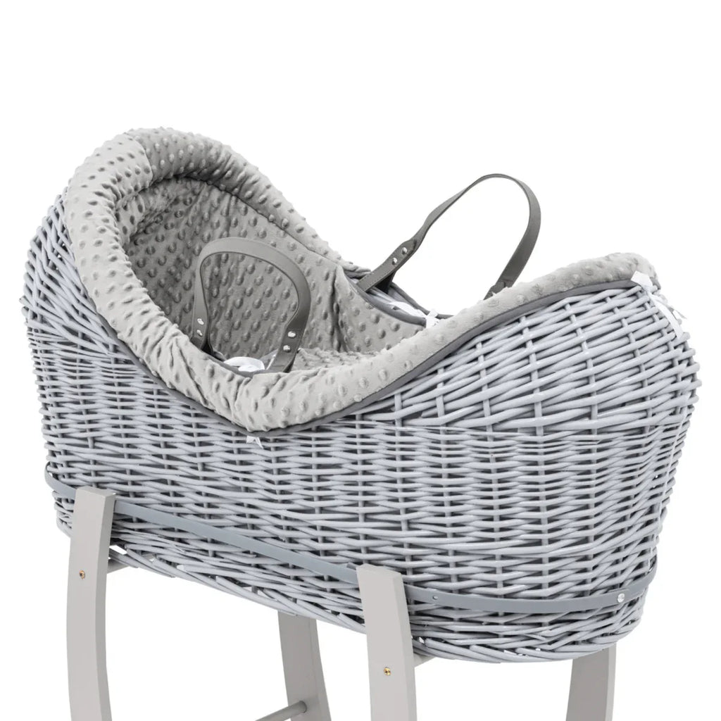 Pod Grey Dimple Moses Basket Bedding Set - Bobobiy