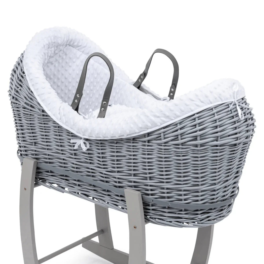 Pod White Dimple Moses Basket Bedding Set - Bobobiy