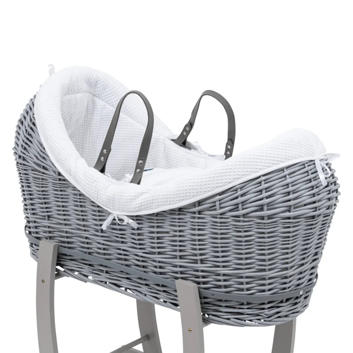 Pod White Waffle Moses Basket Bedding Set - Bobobiy