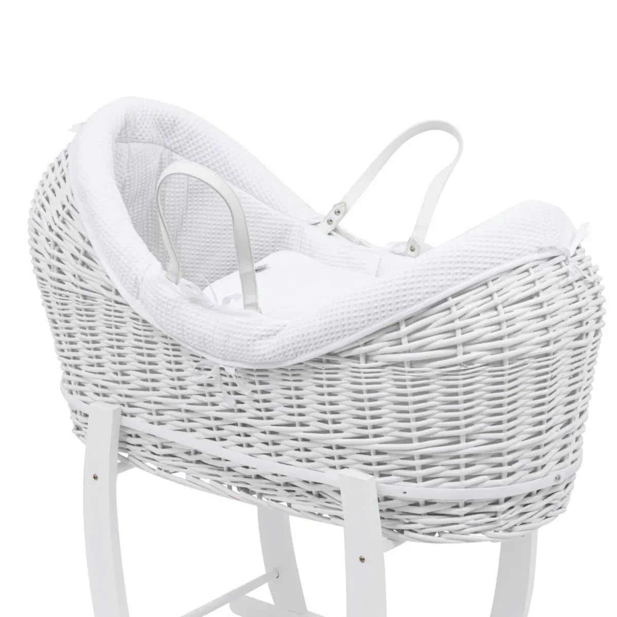 Pod White Waffle Moses Basket Bedding Set - Bobobiy
