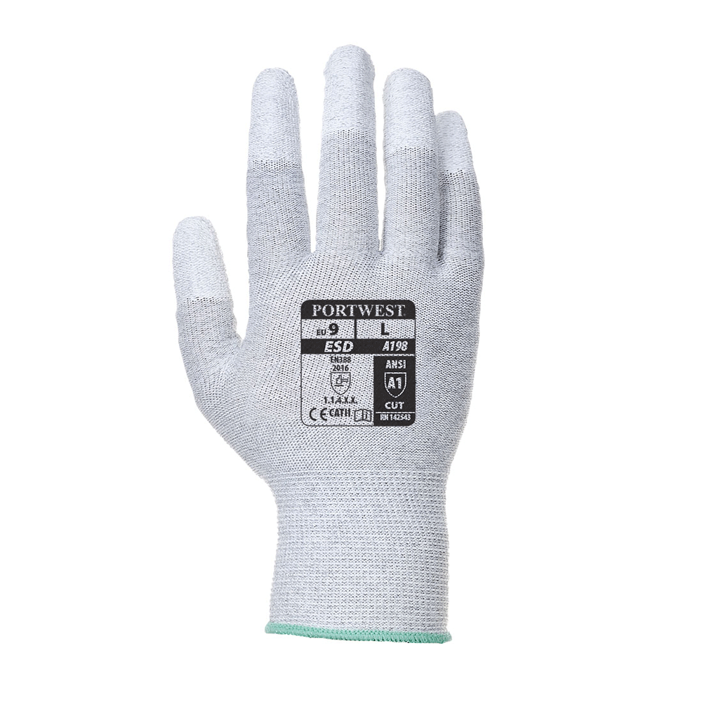 Portwest A198 Antistatic PU Fingertip Gloves