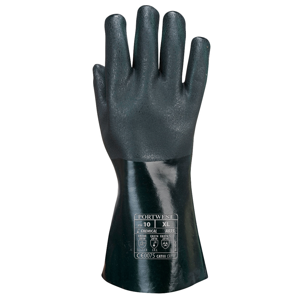 Portwest A835 Double Dipped PVC Gauntlet Glove 35cm