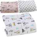 Cotton muslin squares set, unicorn print on pale pink and plus-cross pattern on white