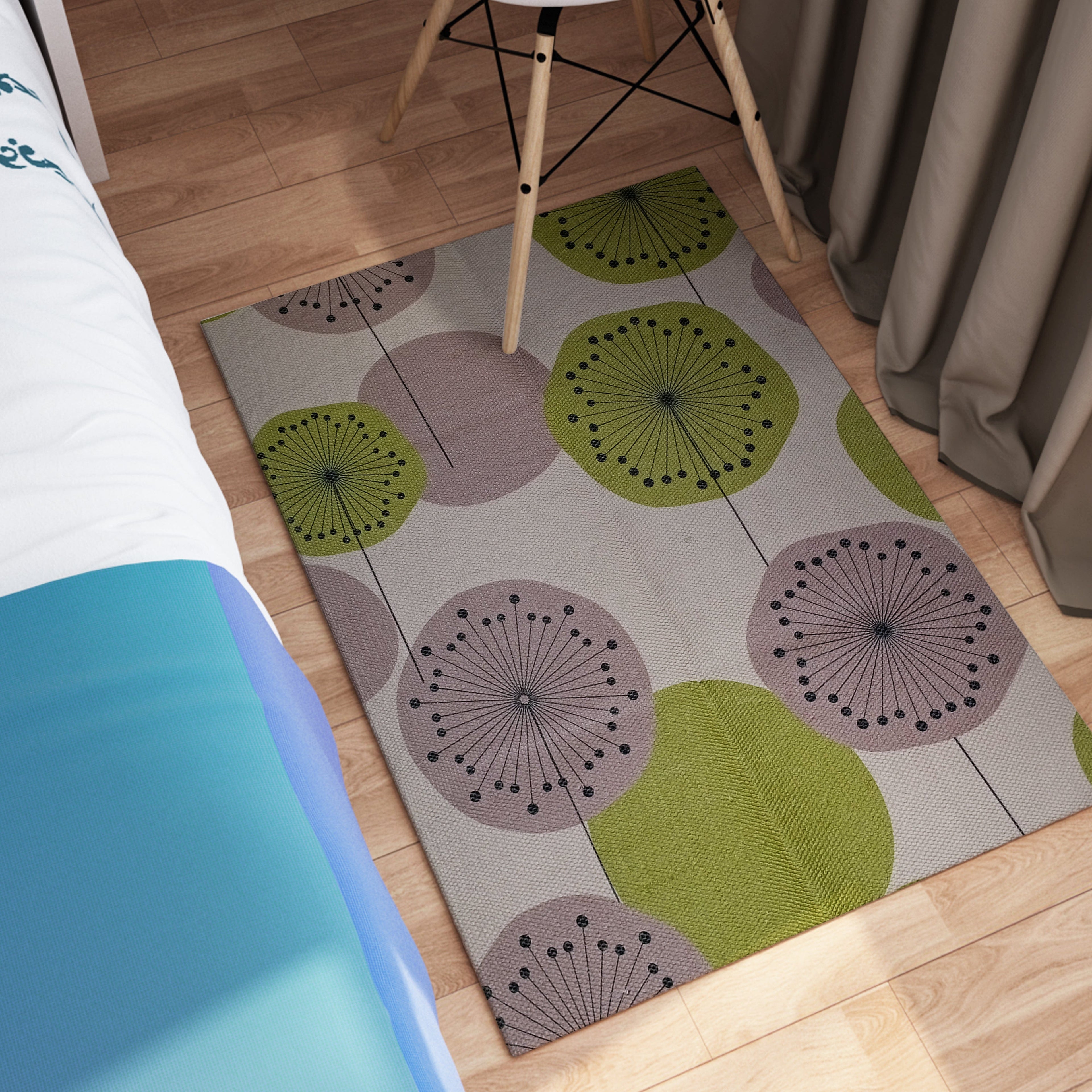 Printed Rug Flor Design Modern Non-Slip Soft Durable Floor Rug for Living Room Bedroom Office