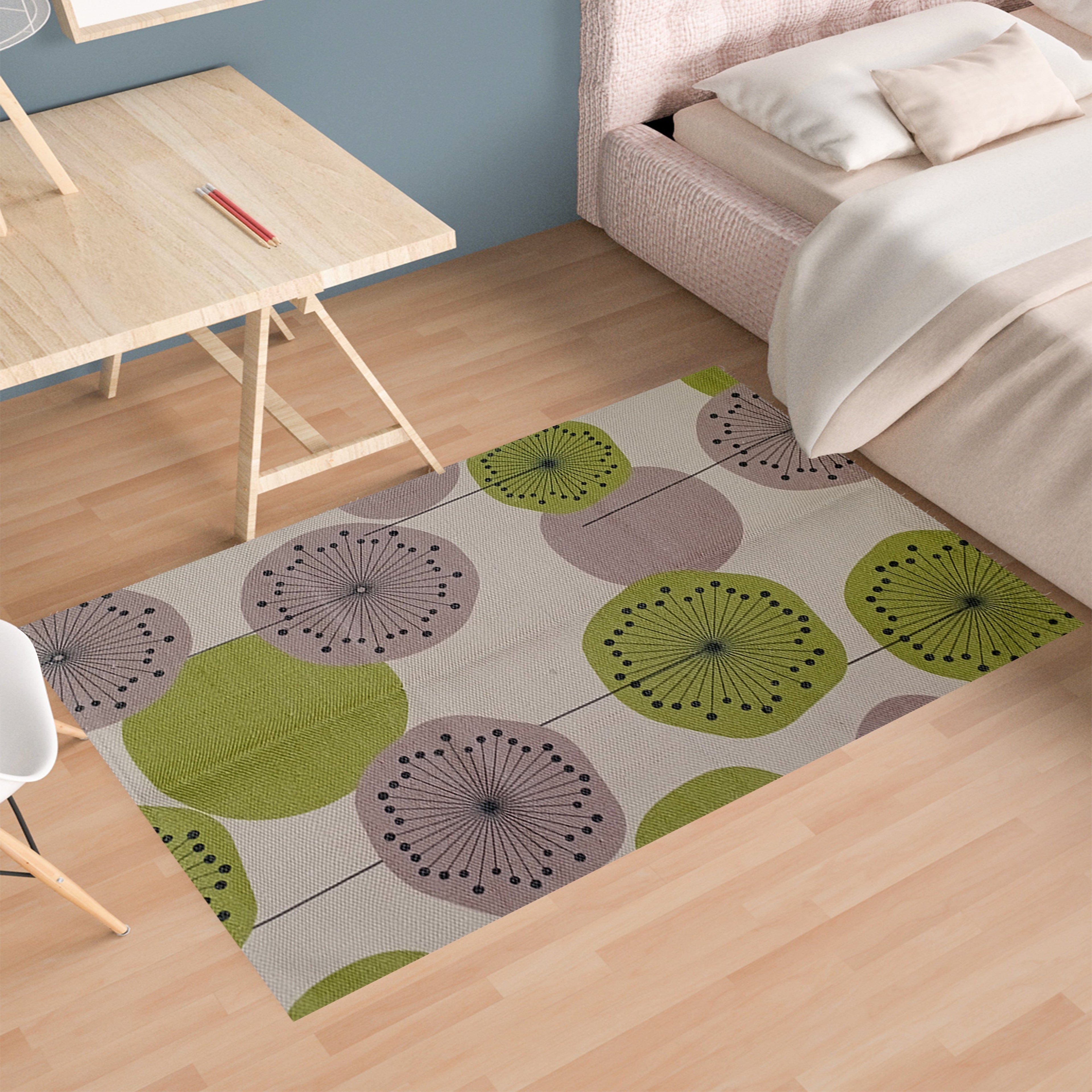 Printed Rug Flor Design Modern Non-Slip Soft Durable Floor Rug for Living Room Bedroom Office