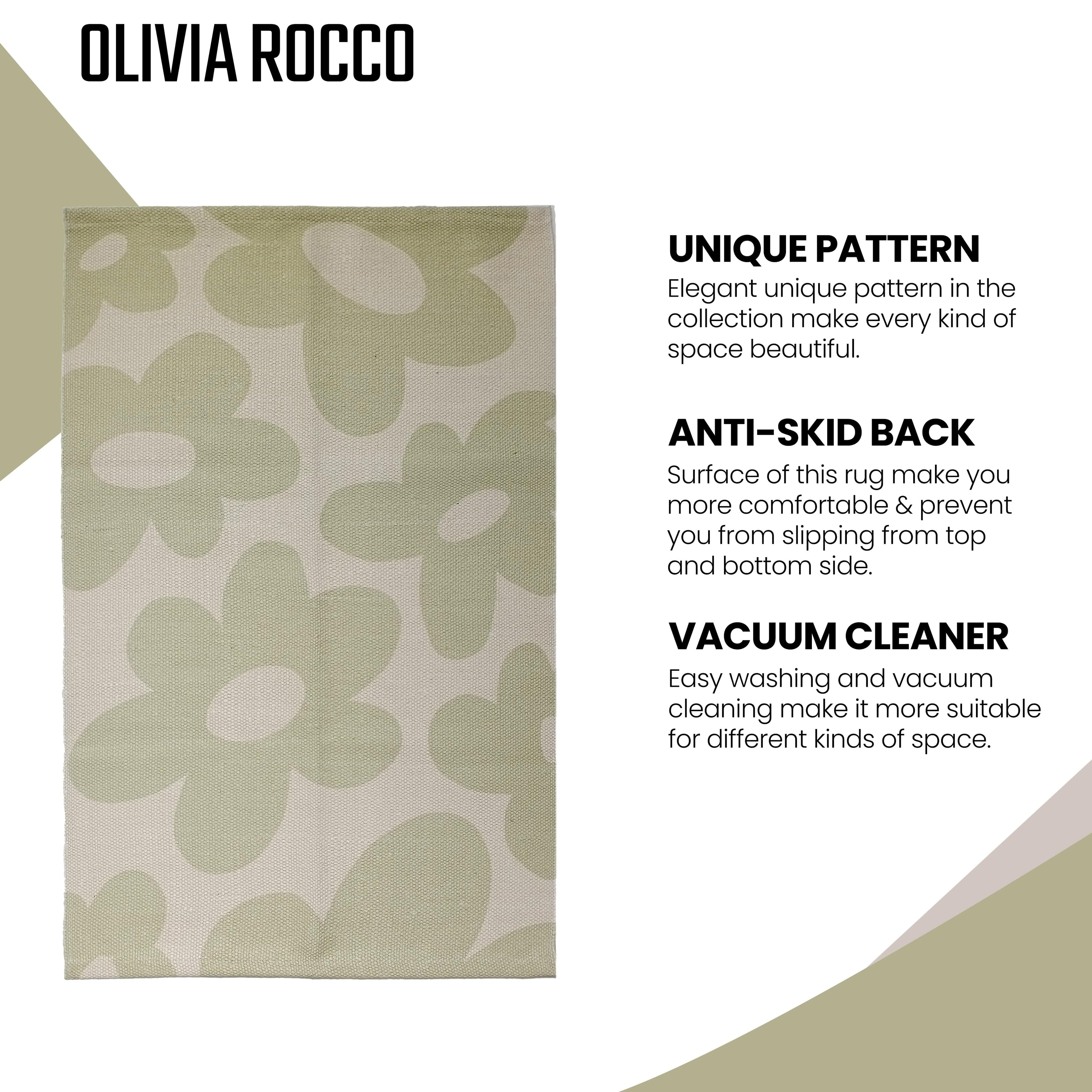 Printed Rug Jardin Design Modern Non-Slip Soft Durable Floor Rug for Living Room Bedroom Office