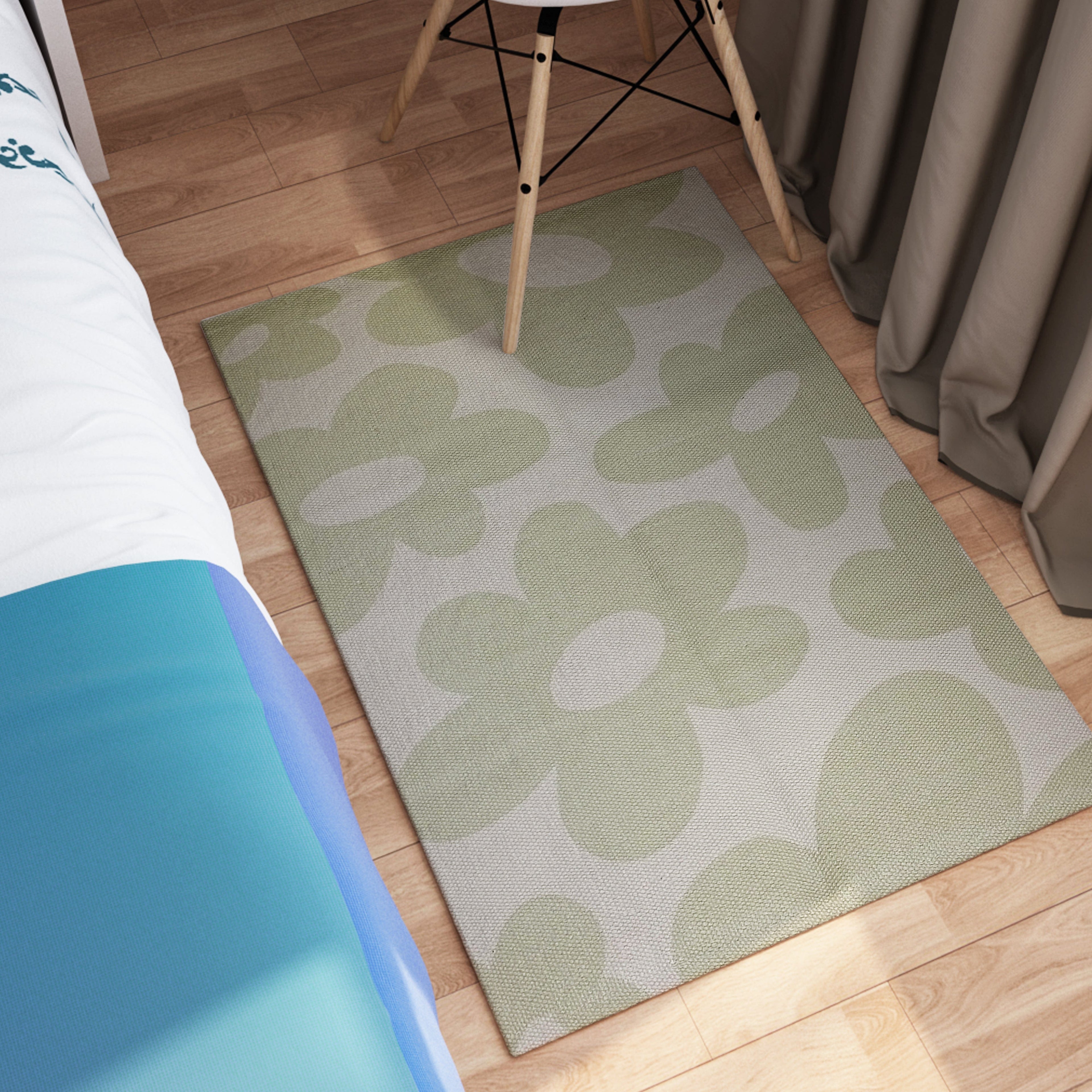 Printed Rug Jardin Design Modern Non-Slip Soft Durable Floor Rug for Living Room Bedroom Office