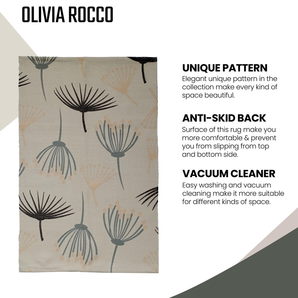 Printed Rug Nina Design Modern Non-Slip Soft Durable Floor Rug for Living Room Bedroom Office