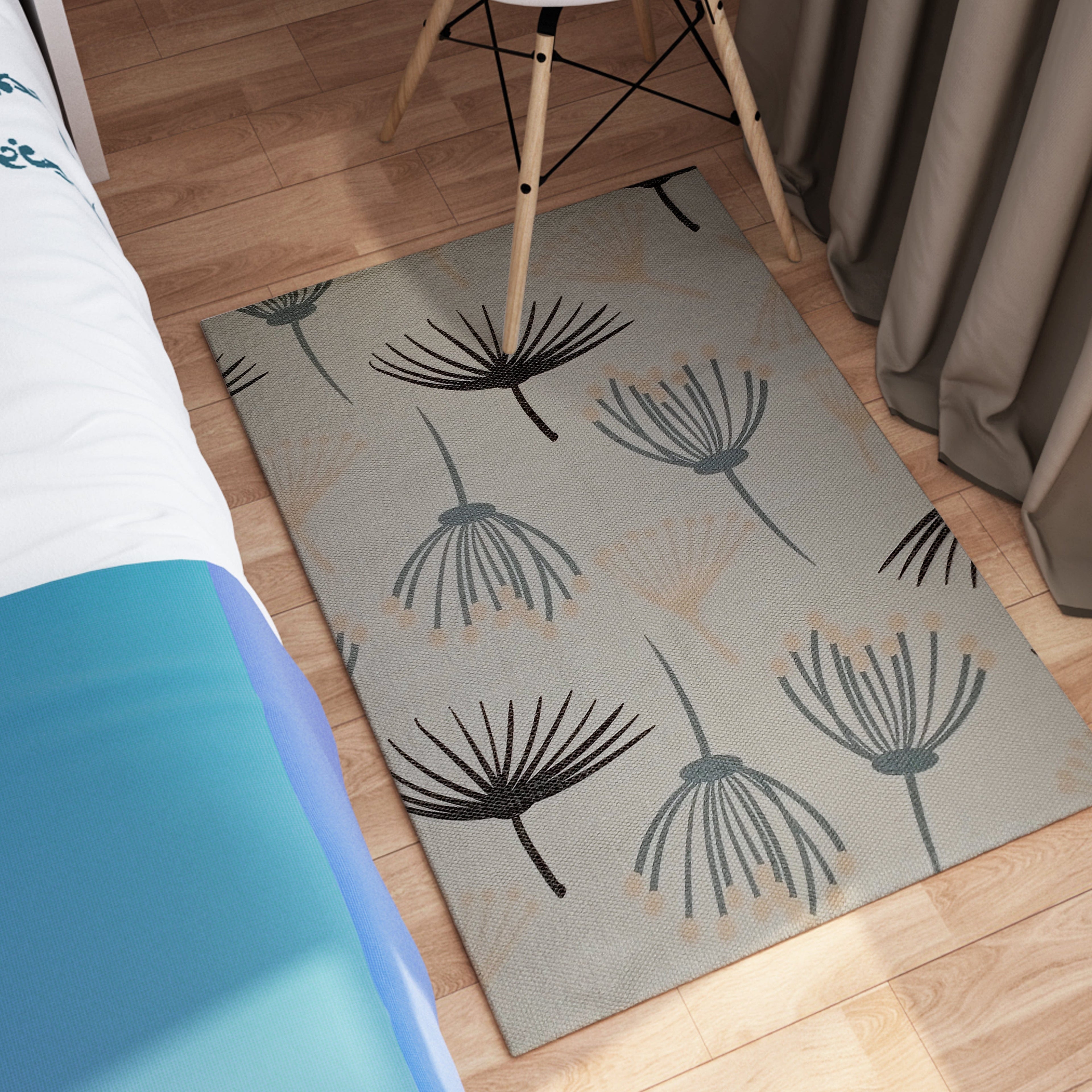 Printed Rug Nina Design Modern Non-Slip Soft Durable Floor Rug for Living Room Bedroom Office
