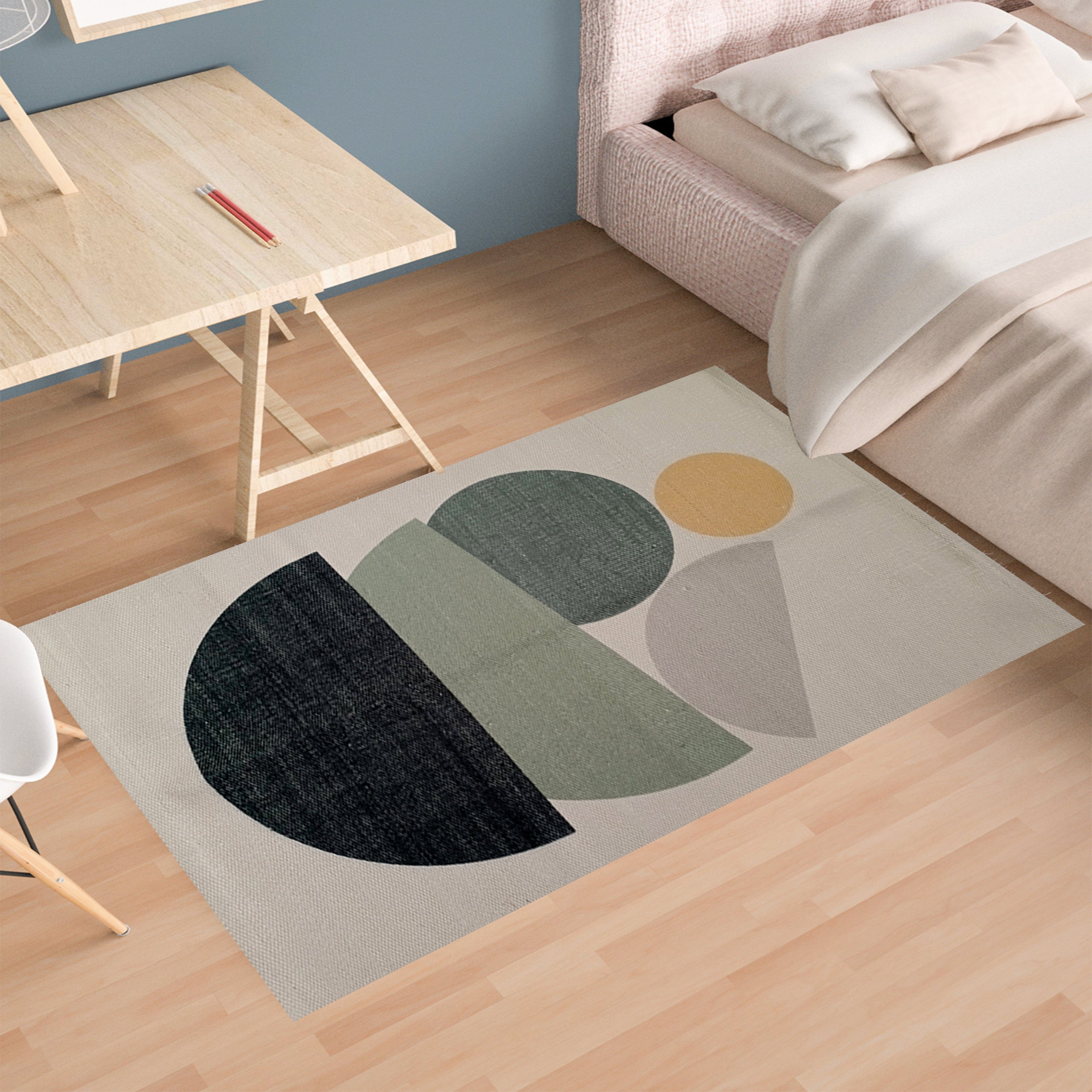 Printed Rug Tokyo Design Modern Non-Slip Soft Durable Floor Rug for Living Room Bedroom Office