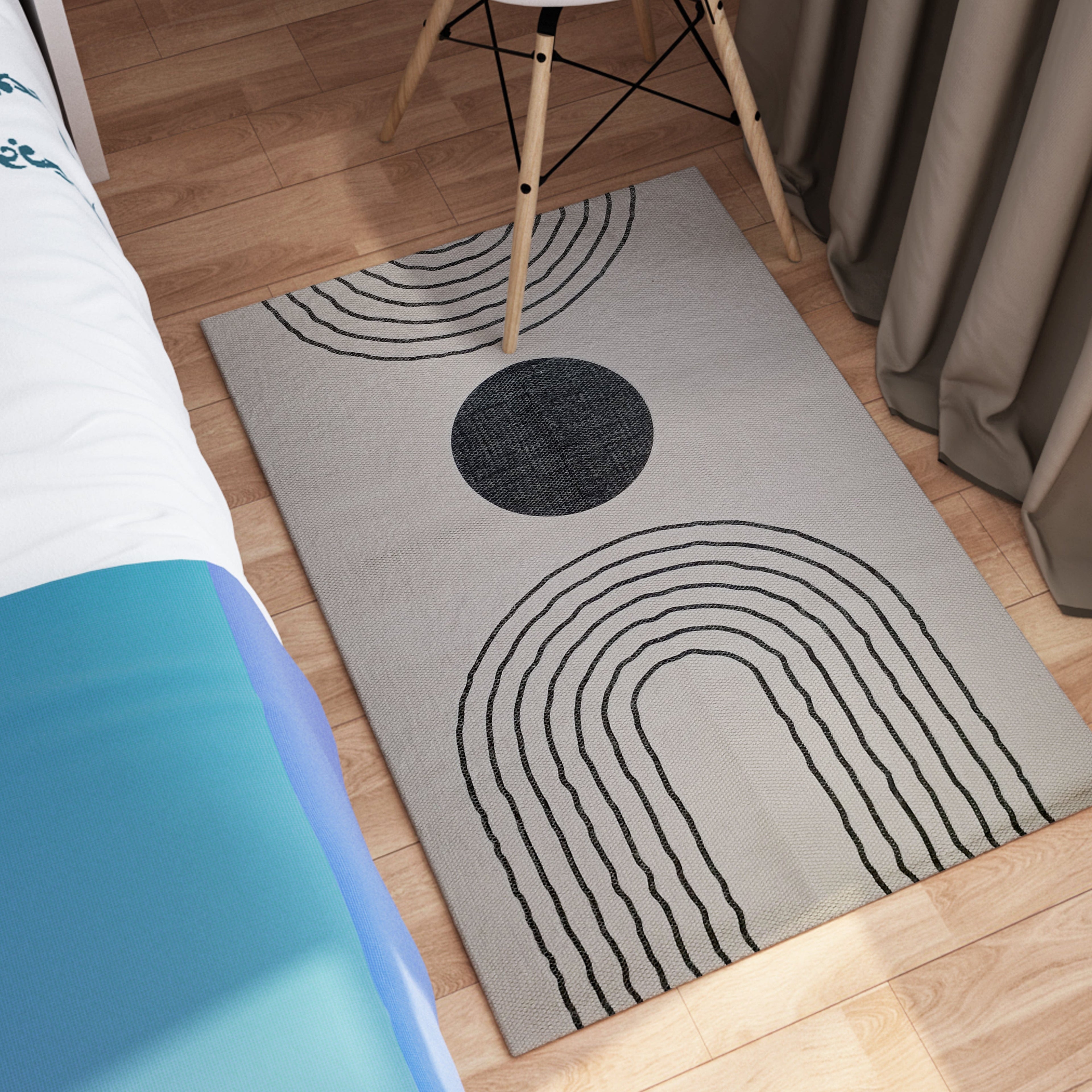 Printed Rug Tuscany Design Modern Non-Slip Soft Durable Floor Rug for Living Room Bedroom Office