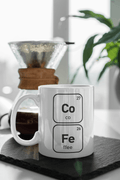 Novelty Periodic Table Element Co Fe Ceramic Mug for Science Lovers