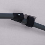 Gazebo leg height adjustment clip on dark gray support tube with metal fastener