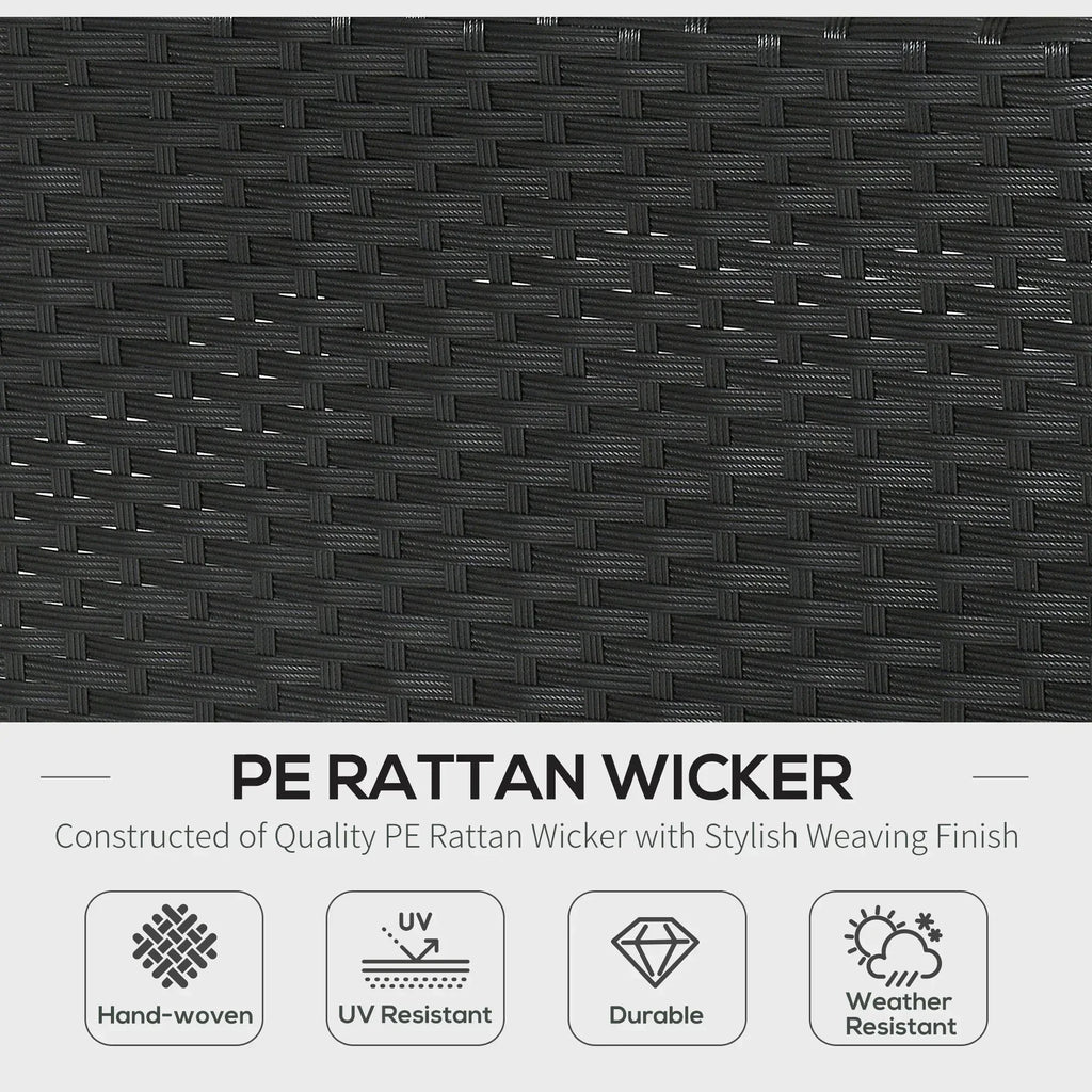 White Rattan Garden Furniture 4-Seater Outdoor Sofa Set with Coffee Table - White - Bobobiy