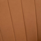 Light brown velvet upholstery with vertical channel stitching