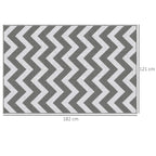 Light grey and white zigzag chevron reversible rug mat with 182 cm x 121 cm