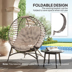 Outsunny Egg Chair with Cushion & Side Pocket Light Grey