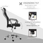 Black ergonomic office chair with adjustable tilt and lock mechanism
