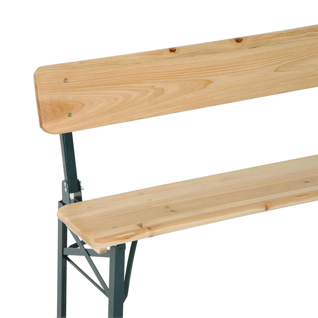 Portable Folding Camping Picnic Trestle Beer Table and 2 Bench Set Wooden Garden Furniture Patio Dining Party BBQ Chairs Stools - Bobobiy