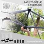 Foldable gazebo frame canopy with included stakes and weight bag set