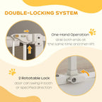 White gate latch mechanism with slide lock for one-hand operation