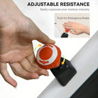 Stationary exercise bike resistance knob with emergency brake control