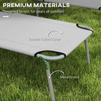 Light grey Oxford fabric cover with metal frame on foldable sun lounger