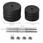 Black stacked weight plates for an adjustable dumbbell, shown with size labels