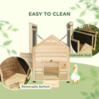 Natural wood duck house with openable roof and removable bottom panel