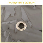 Brown pet cage cover detail with circular ventilation opening and clear viewing panel