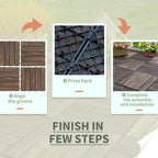 Interlocking wood decking tile with underside base grid and snap-fit connections