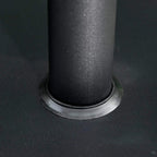 Black umbrella base weight close-up of pole base and circular ring