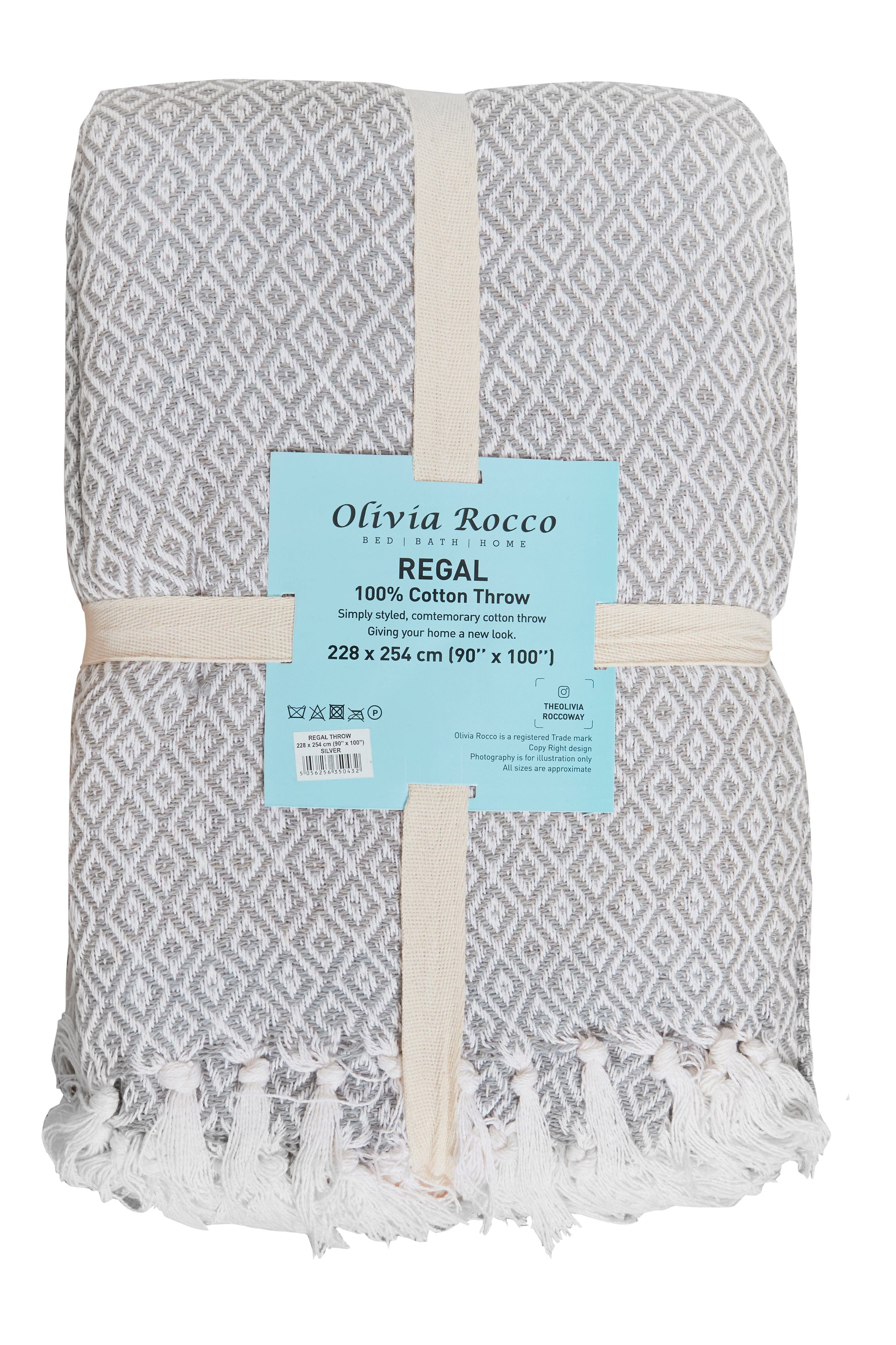 Regal Handwoven Pure Cotton Throw Blanket with Diamond Geometric Pattern Eco-Friendly Durable Bedspread Sofa Cover in Multiple Sizes