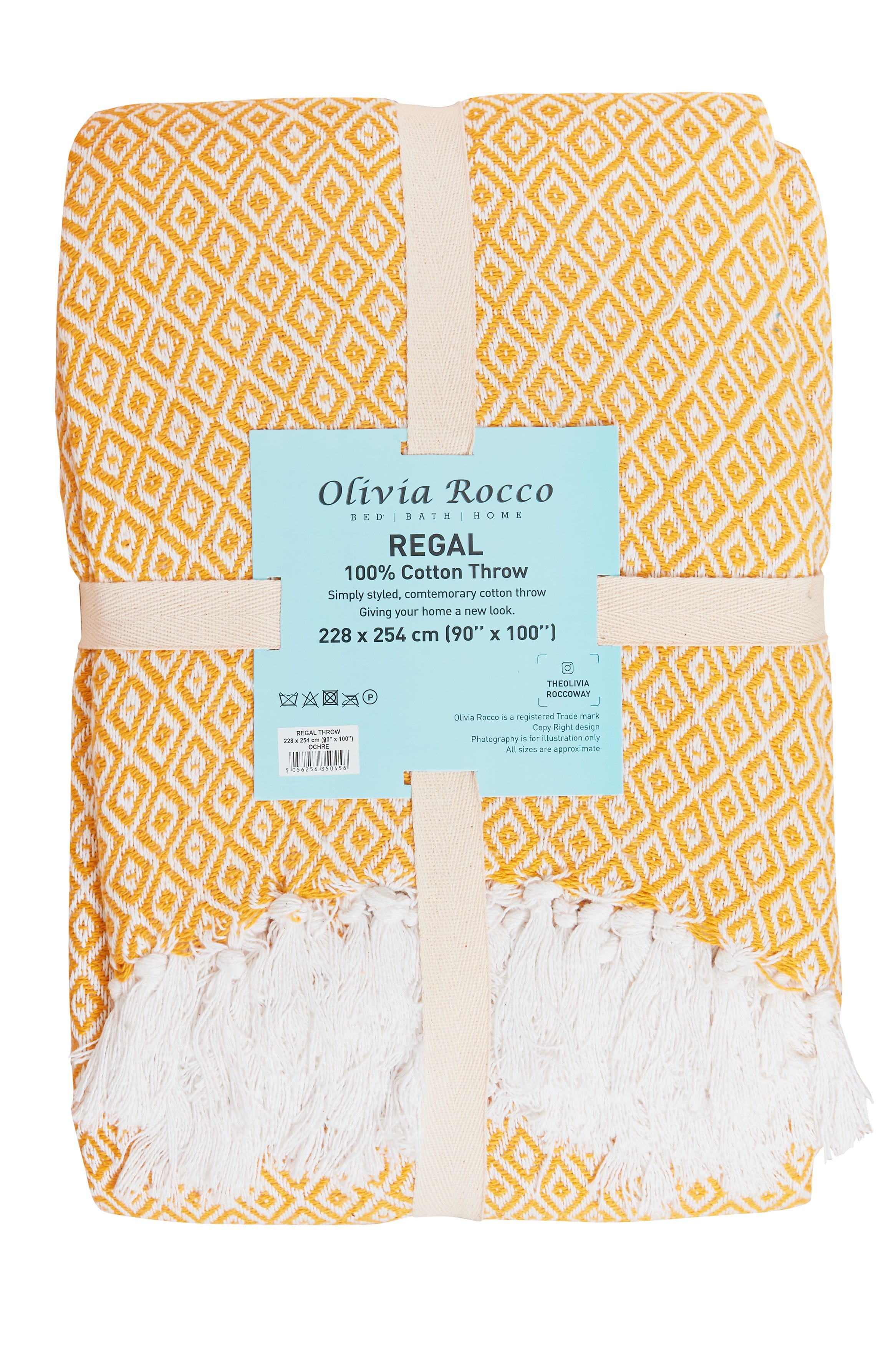 Regal Handwoven Pure Cotton Throw Blanket with Diamond Geometric Pattern Eco-Friendly Durable Bedspread Sofa Cover in Multiple Sizes