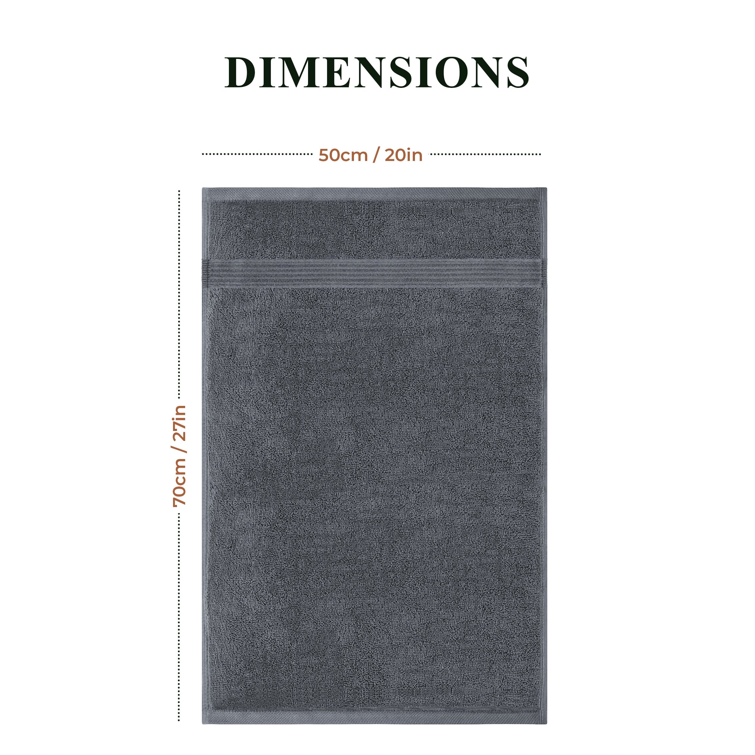 Rhodes Towel Grey 100% Cotton Hotel Quality Soft Super Absorbent Hand Bath Towels, Sheets & Face Cloths