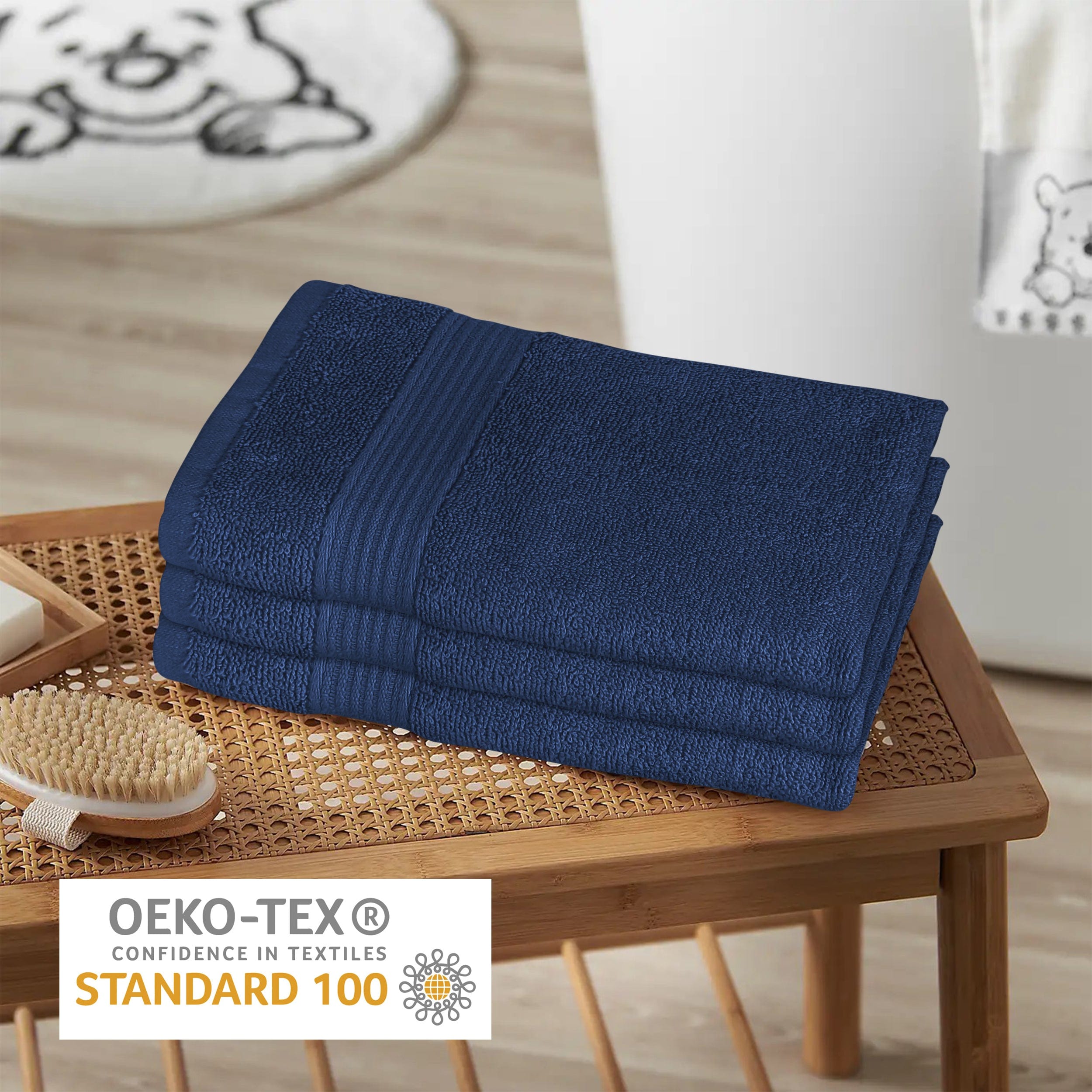 Rhodes Towel Royal Blue 100% Cotton Hotel Quality Soft Super Absorbent Hand Bath Towels, Sheets & Face Cloths